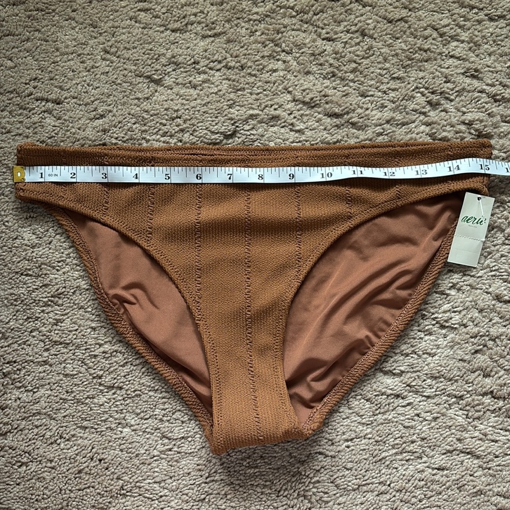 NWT Aerie Brown Ribbed Bikini Bottoms Size L - Picture 8 of 9
